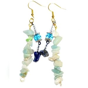 Hand Crafted Amazonite and Lapis Lazuli Gemstone Earrings